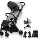 Anex Air-X Premium 4 Piece Compact Stroller Bundle, Grey