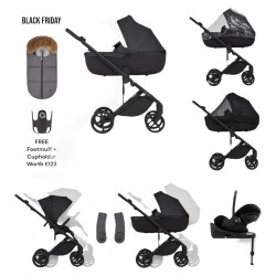 Anex Eli 3 in 1 Cloud G Isofix Travel System + Free Accessories, Midnight