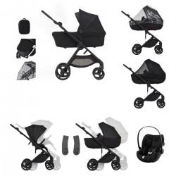 Anex IQ Basic 3 in 1 Cloud G Travel System + Free Accessories, Nyx Black