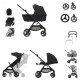 Anex IQ Basic 2 in 1 Pram Plus Lightweight Buggy + Free Accessories, Nyx Black