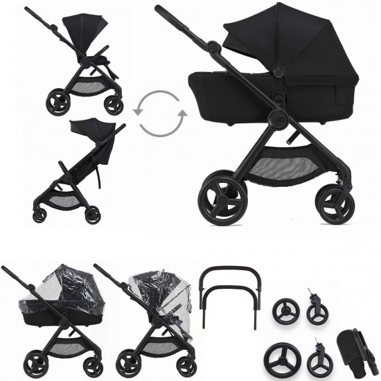 Anex IQ Basic 2 in 1 Pram Plus Lightweight Buggy, Nyx Black