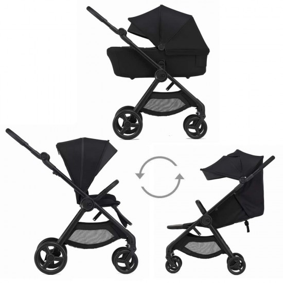 Anex IQ Basic 2 in 1 Pram Plus Lightweight Buggy + Free Accessories, Nyx Black