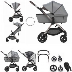 Anex IQ Premium 2 in 1 Pram Plus Lightweight Buggy, Pure Grey