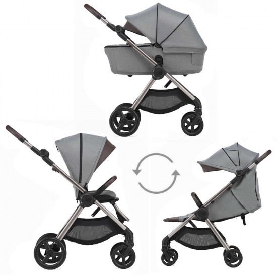 Anex IQ Premium 2 in 1 Pram Plus Lightweight Buggy, Pure Grey