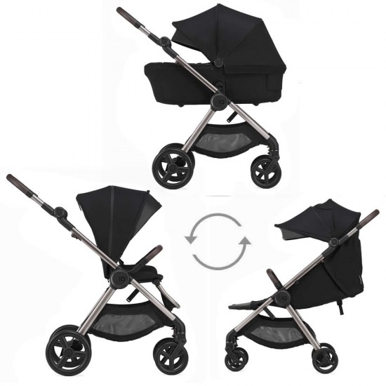 Anex IQ Premium 2 in 1 Pram Plus Lightweight Buggy, Smokey Black