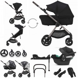 Anex IQ Premium 3 in 1 Aton B2 + Base Travel System, Smokey Black