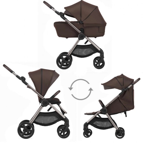 Anex IQ Premium 2 in 1 Pram Plus Lightweight Buggy, Teddy Brown