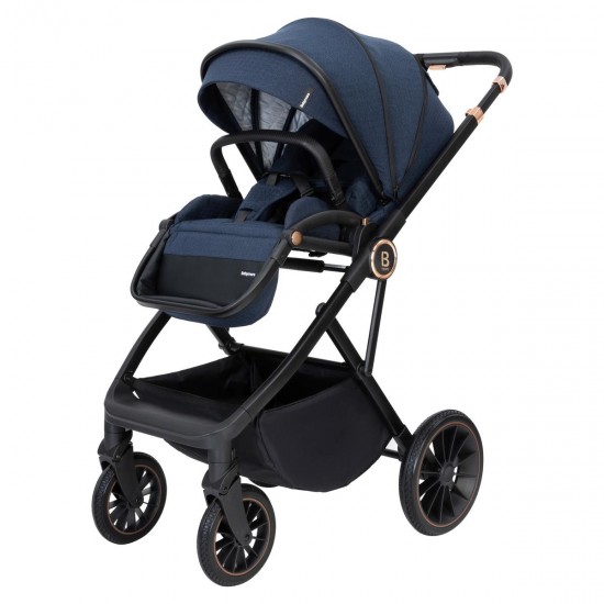 Babymore Chia Pram & Pushchair Bundle, Midnight Blue