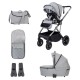 Babymore Chia Pram & Pushchair Bundle, Pearl Grey