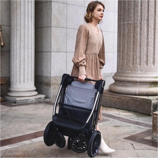 Babymore Chia Pecan Isofix Travel System Bundle, Pearl Grey