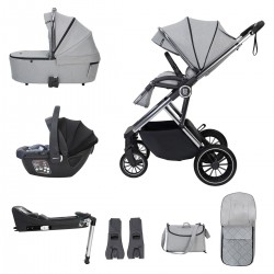 Babymore Chia Coco Isofix Travel System Bundle, Pearl Grey