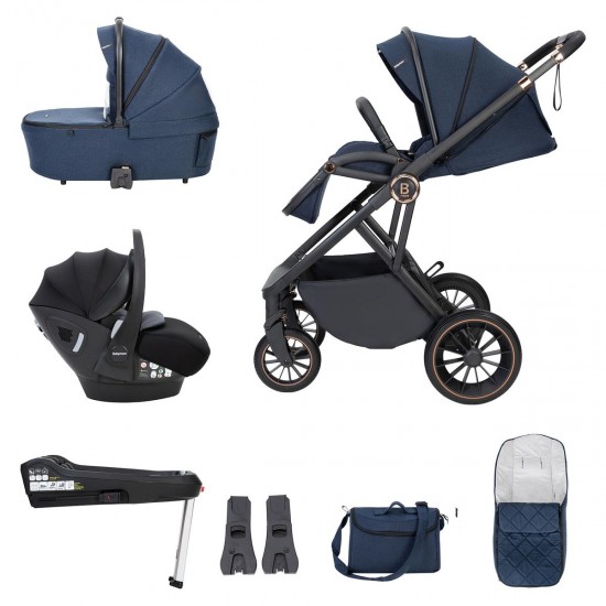 Babymore Chia Pecan Isofix Travel System Bundle, Midnight Blue