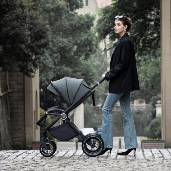 Babymore Kai Pram & Pushchair Bundle, Forest Grey