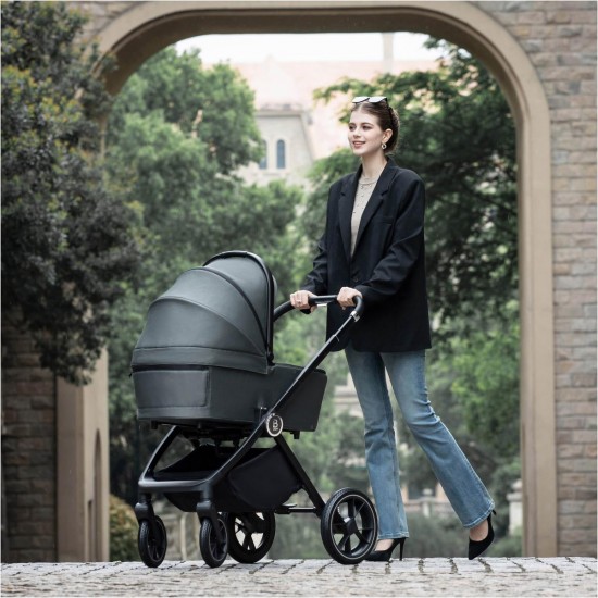 Babymore Kai Pram & Pushchair Bundle, Forest Grey