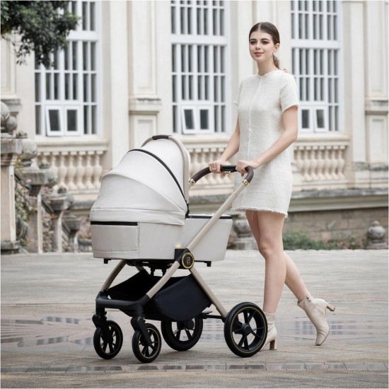 Babymore Kai Pram & Pushchair Bundle, Sandstone