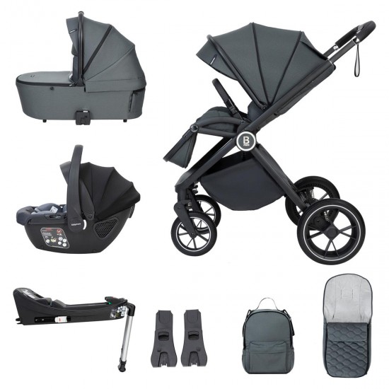 Babymore Kai Coco Isofix Travel System Bundle, Forest Grey