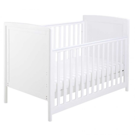 Babymore Milo Drop Side Cot Bed, White