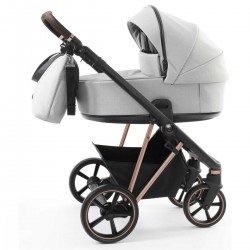 Babystyle Prestige Vogue 2 in 1 Pram, Black/Gold/Flint