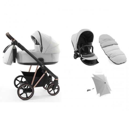 Babystyle Prestige Vogue 2 in 1 Pram, Black/Gold/Flint