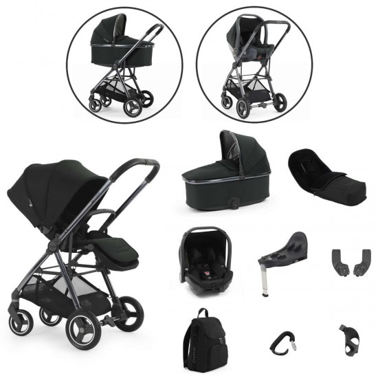 Babystyle Oyster Gravity+ 9 Piece Travel System Package, Black Olive