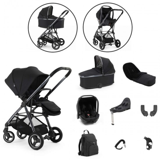 Babystyle Oyster Gravity+ 9 Piece Travel System Package, Carbonite