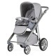 Bebecar Prive Via+ Duo 2 in 1 Pram + Raincover & LA3 Safety Kit, Grey Shimmer