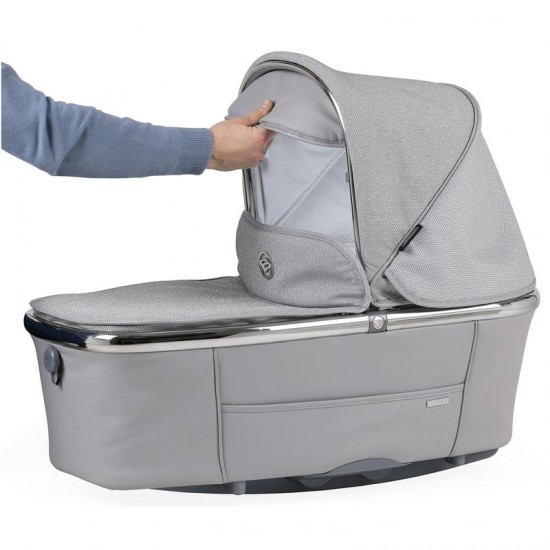 Bebecar Prive Via+ Duo 2 in 1 Pram + Raincover & LA3 Safety Kit, Grey Shimmer