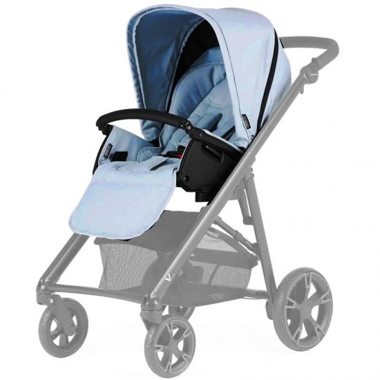 Bebecar V Cross Sport Complete Travel System + Lie Flat Car Seat, Raincover, LA3 Kit, FREE Footmuff & Bag, Sky Blue