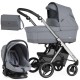 Bebecar Pack Prow+ Travel System + Car Seat, Raincover & Bag, Mid Grey/Chrome