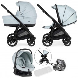 Bebecar Flowy Trio 3 in 1 Travel System + Raincover, Blue