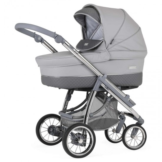 Bebecar Ip-Op Classic XL Trio 3 in 1 Travel System + Lie Flat Car Seat & FREE Bag, Pewter