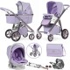 Bebecar Prive Via+ 3 in 1 Travel System + Lie Flat Car Seat + Raincover, LA3 Safety Kit & Bag, Diamond Lavender