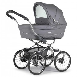 Bebecar Stylo Class+ Pram + Lie Flat Car Seat Travel System, Raincover & FREE Christmas Gift, Stormy Grey