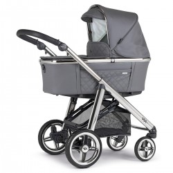 Bebecar Via + Duo 2 in 1 Pram + Raincover & LA3 Kit, Stormy Grey