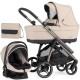 Bebecar Wei Complete Travel System + Lie Flat Car Seat, Raincover & FREE Bag, Soft Beige