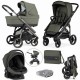 Bebecar Wei Complete Travel System + Lie Flat Car Seat, Raincover & FREE Bag, Soft Green