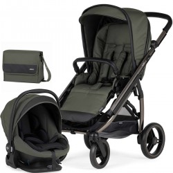 Bebecar Wei Pushchair + Lie Flat Car Seat, Raincover & FREE Bag, Soft Green