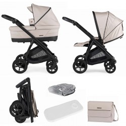 Bebecar Bib Duo 2 in 1 Pram + Raincover & FREE Bag, Beige