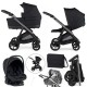 Bebecar Bib Trio 3 in 1 Travel System + Lie Flat Car Seat & FREE Bag, Black