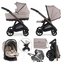 Bebecar Bib Trio 3 in 1 Travel System + Lie Flat Car Seat & FREE Bag, Caramel