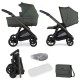 Bebecar Bib Duo 2 in 1 Pram + Raincover & FREE Bag, Dark Green