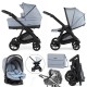 Bebecar Bib Trio 3 in 1 Travel System + Lie Flat Car Seat & FREE Bag, Light Blue