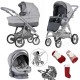 Bebecar Ip-Op Classic XL Trio 3 in 1 Travel System + Lie Flat Car Seat & FREE Christmas Gift, Pewter