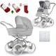 Bebecar Stylo Class+ 2 in 1 Pram + Raincover & FREE Christmas Gift, Calm Grey