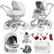 Bebecar Stylo Class+ Pram + Lie Flat Car Seat Travel System, Raincover, FREE Bag & Christmas Gift, Clouds