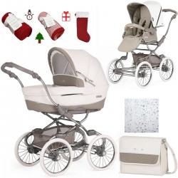 Bebecar Stylo Class+ 2 in 1 Pram + Raincover, FREE Bag & Christmas Gift, Iced Mocha