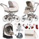 Bebecar Stylo Class+ Pram + Lie Flat Car Seat Travel System, Raincover, FREE Bag & Christmas Gift, Iced Mocha