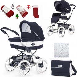 Bebecar Stylo Class+ 2 in 1 Pram + Raincover, FREE Bag & Christmas Gift, Oxford Blue