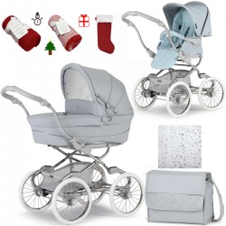 Bebecar Stylo Class+ 2 in 1 Pram + Raincover, FREE Bag & Christmas Gift, Sky Blue