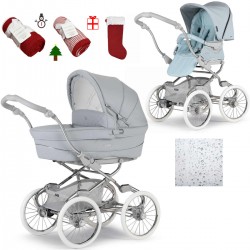 Bebecar Stylo Class+ 2 in 1 Pram + Raincover & FREE Christmas Gift, Sky Blue